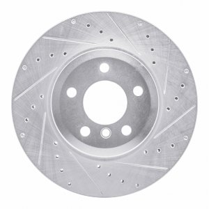 BMW X6 Brake Rotor (1) - Rear Right - R1 Concepts - Drilled & Slotted - Silver - `07-`19